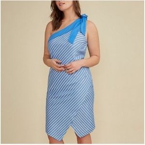 Glamor Lane Bryant One Shoulder Stripe Dress